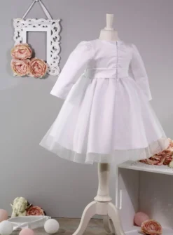 Robe baptême manches longues
