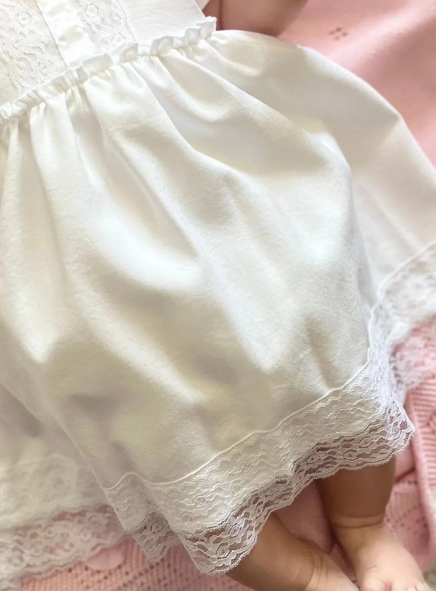 Robe barboteuse pour bapteme bébé fille style vintage