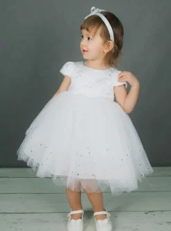 Robe bébé petite fille blanche strass Angéla
