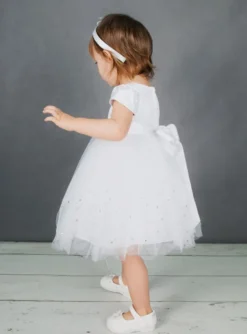 Robe bébé petite fille blanche strass Angéla