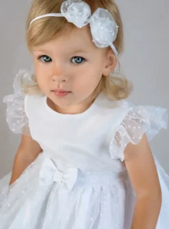 Robe blanche bébé et petite fille Solène
