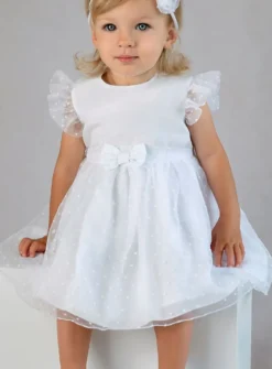 Robe blanche bébé et petite fille Solène