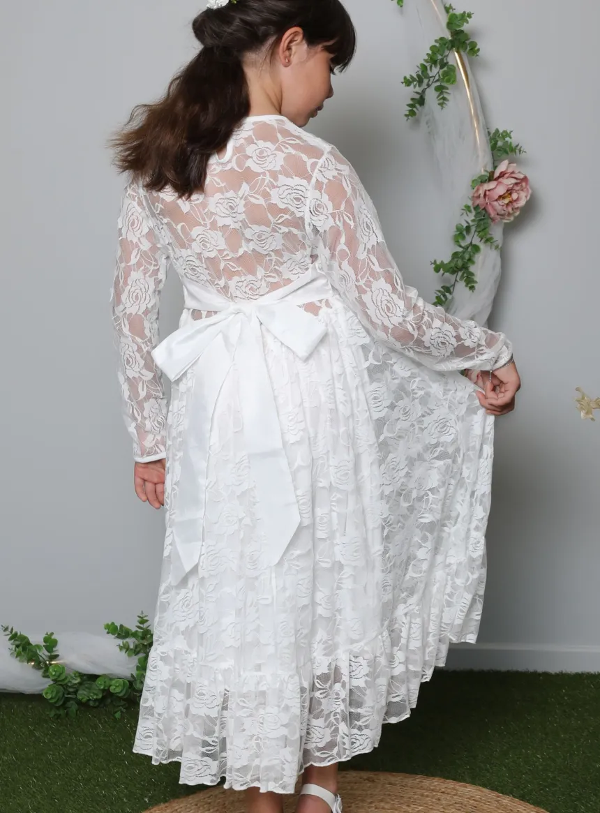 Robe bohème fille en dentelle