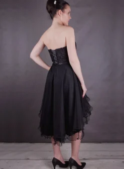 Robe bustier courte demoiselle d'honneur femme dos lacé