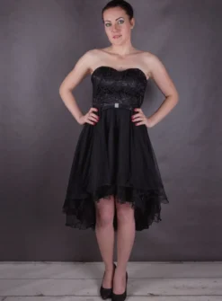 Robe bustier courte demoiselle d'honneur femme dos lacé