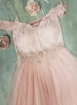 Robe cortège longue femme tulle et dentelle