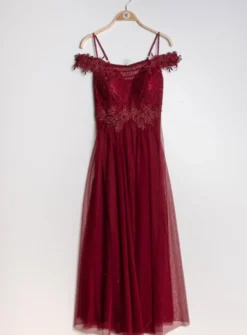 Robe cortège longue femme tulle et dentelle