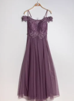 Robe cortège longue femme tulle et dentelle