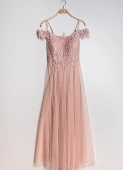 Robe cortège longue femme tulle et dentelle
