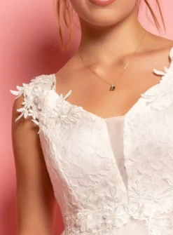 Robe cortège longue femme tulle et dentelle