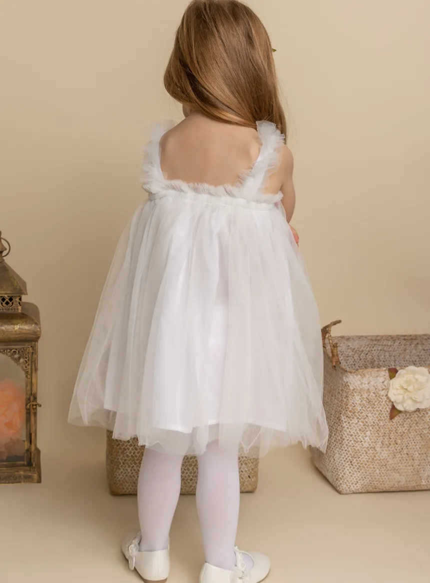 Robe cérémonie + bandeau cheveux fleurs Loretta