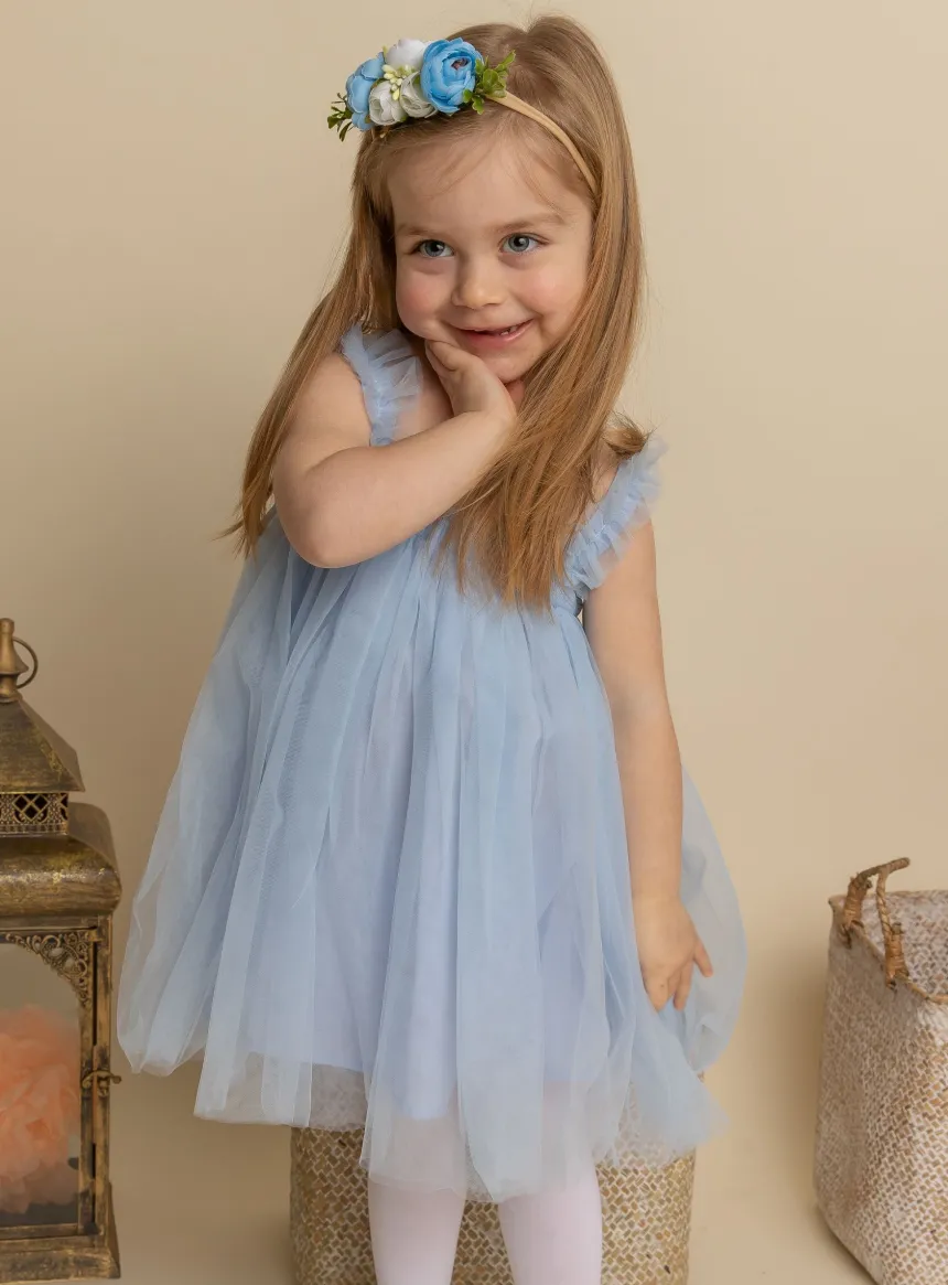 Robe cérémonie + bandeau cheveux fleurs Loretta