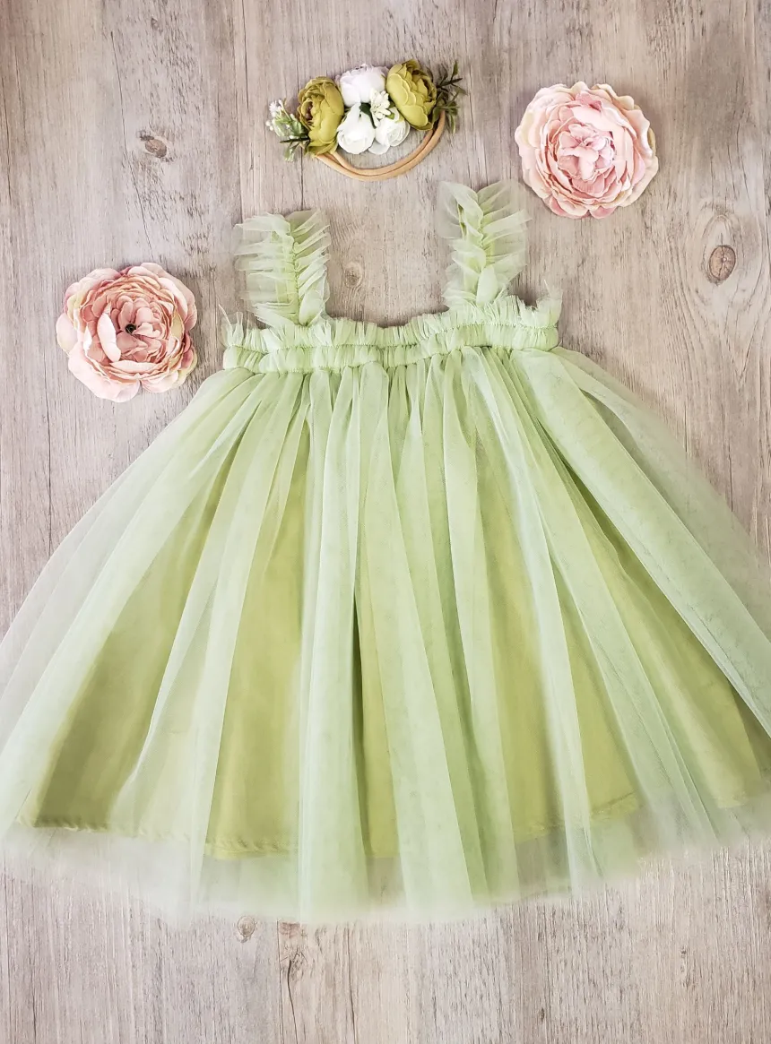 Robe cérémonie + bandeau cheveux fleurs Loretta