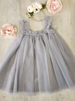 Robe cérémonie + bandeau cheveux fleurs Loretta