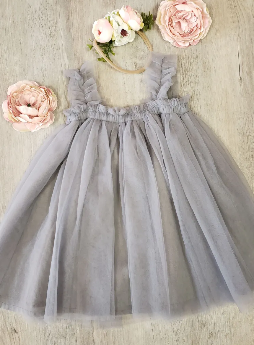Robe cérémonie + bandeau cheveux fleurs Loretta