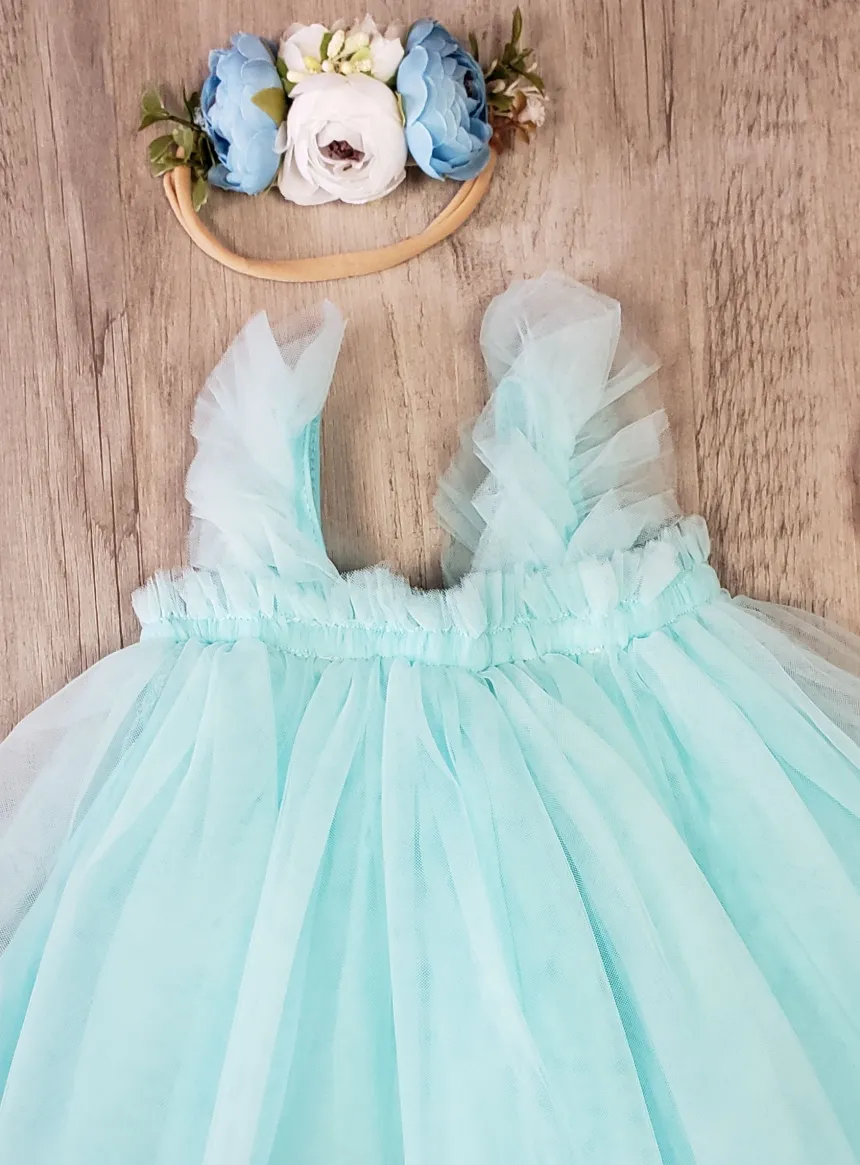 Robe cérémonie + bandeau cheveux fleurs Loretta