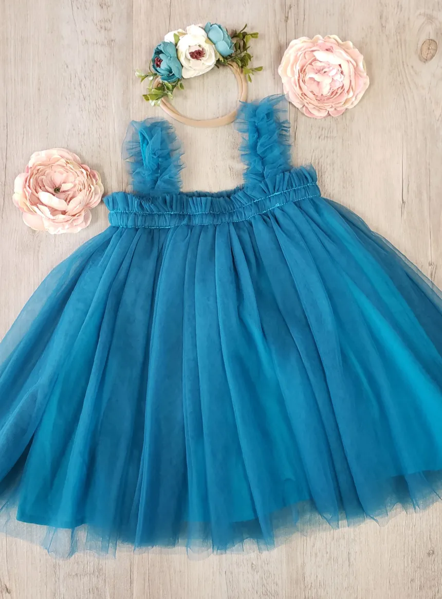 Robe cérémonie + bandeau cheveux fleurs Loretta