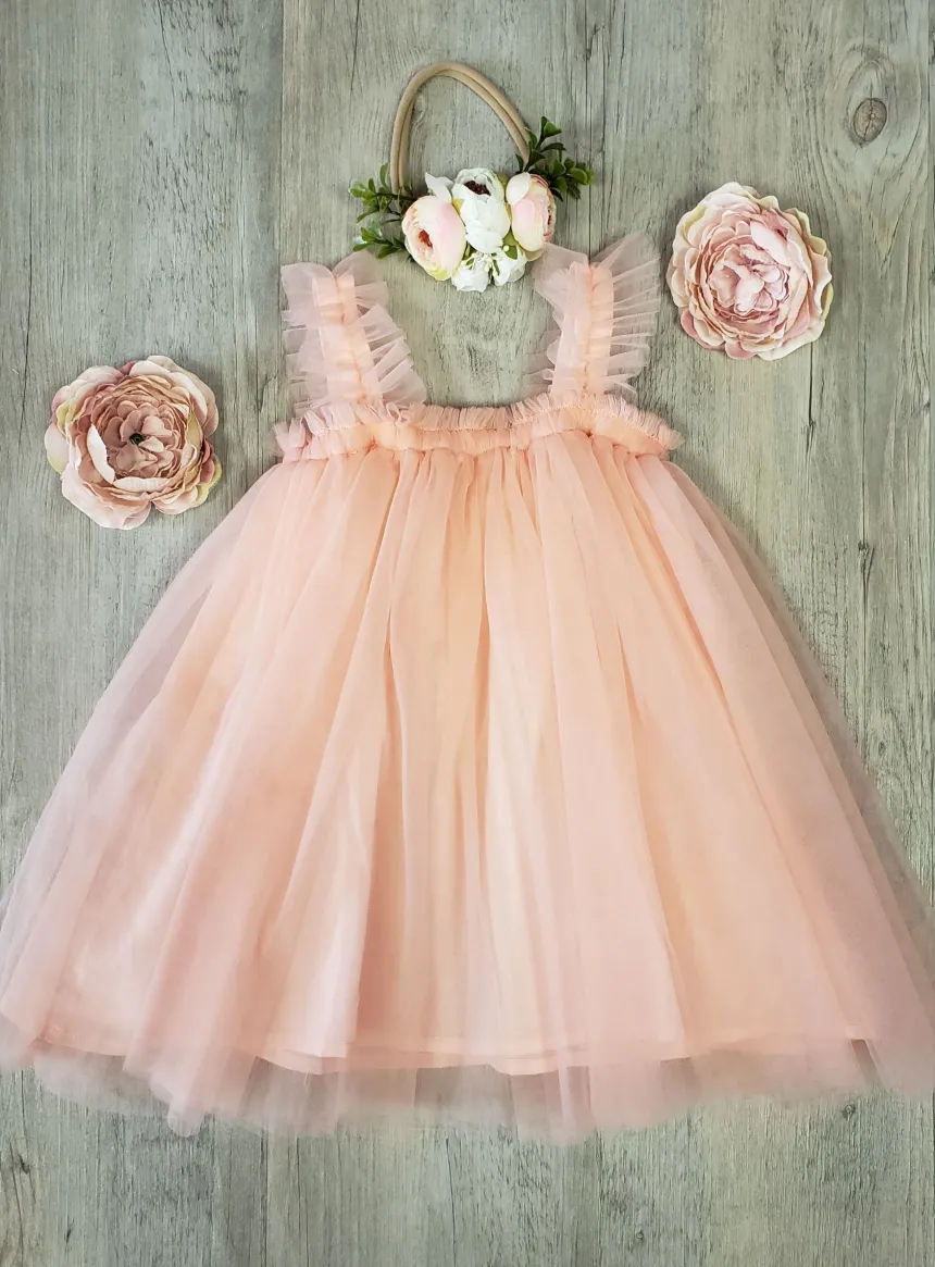 Robe cérémonie + bandeau cheveux fleurs Loretta