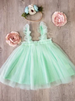 Robe cérémonie + bandeau cheveux fleurs Loretta