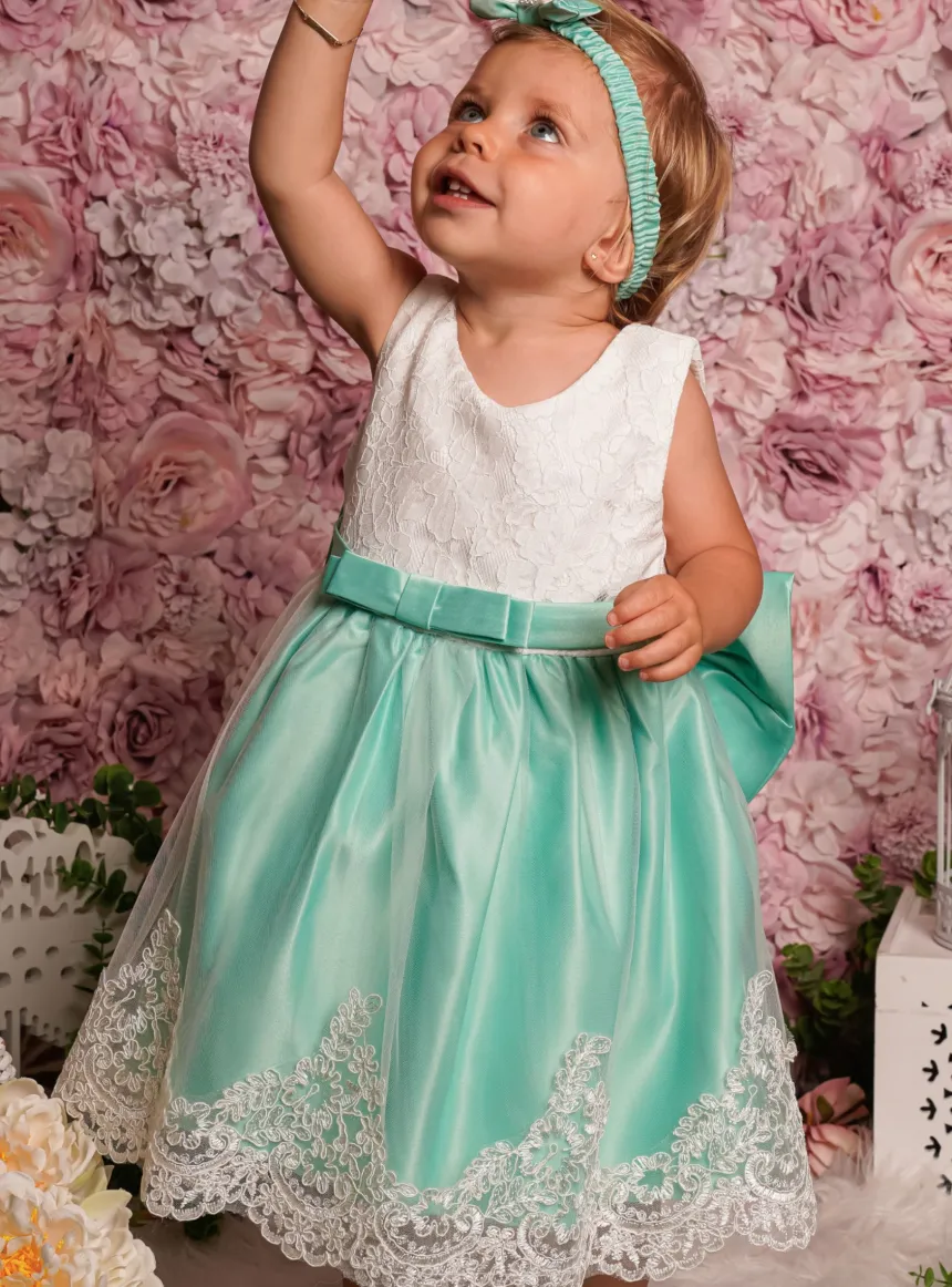Robe cérémonie bébé + bandeau Joséphine
