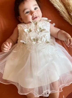 Robe cérémonie bébé fille papillon