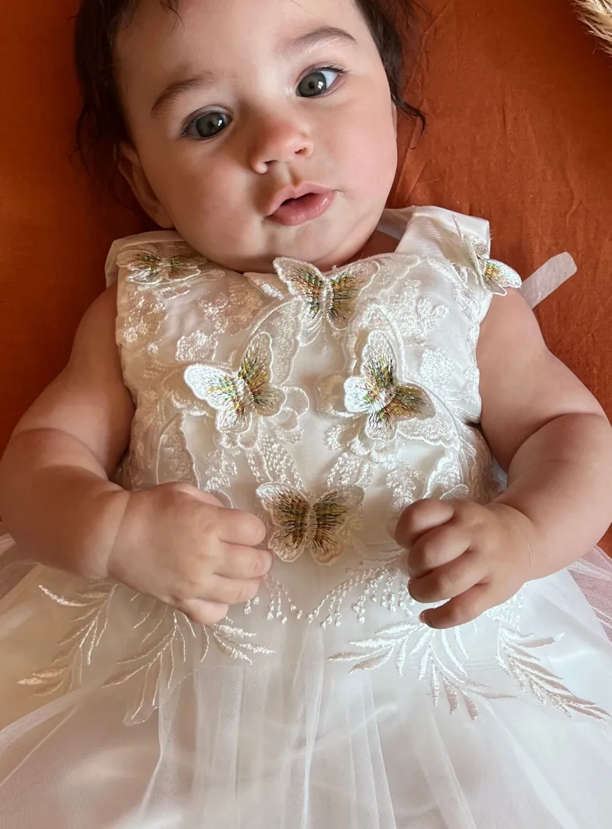 Robe cérémonie bébé fille papillon