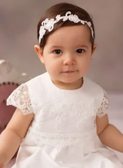 Robe cérémonie bébé Luiza Ivoire - Ecru 3 mois