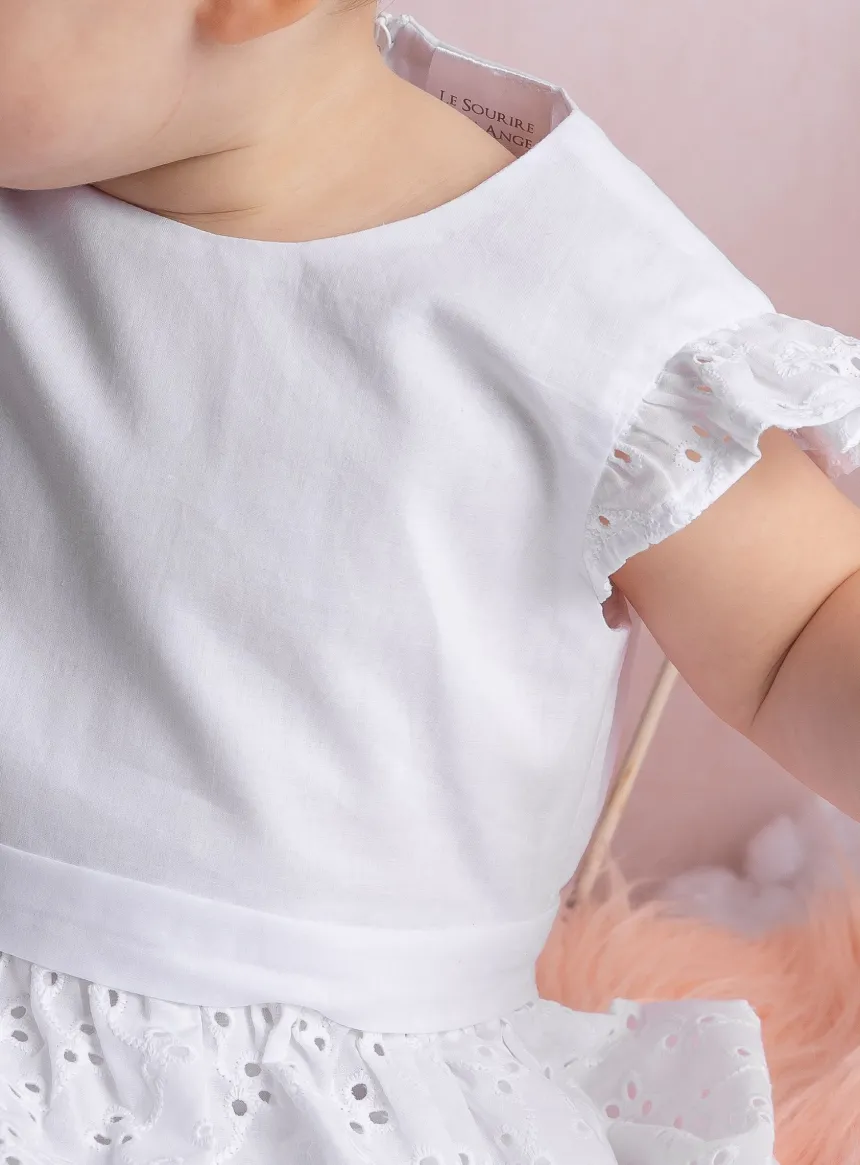 Robe cérémonie coton et broderie anglaise Milla