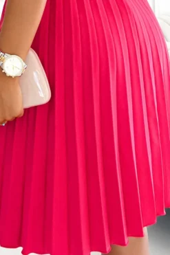 Robe cérémonie femme ceinturée et plissée