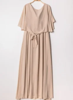 Robe cérémonie femme grande taille cape mousseline