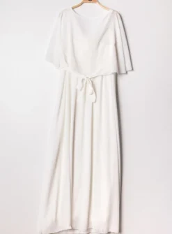 Robe cérémonie femme grande taille cape mousseline