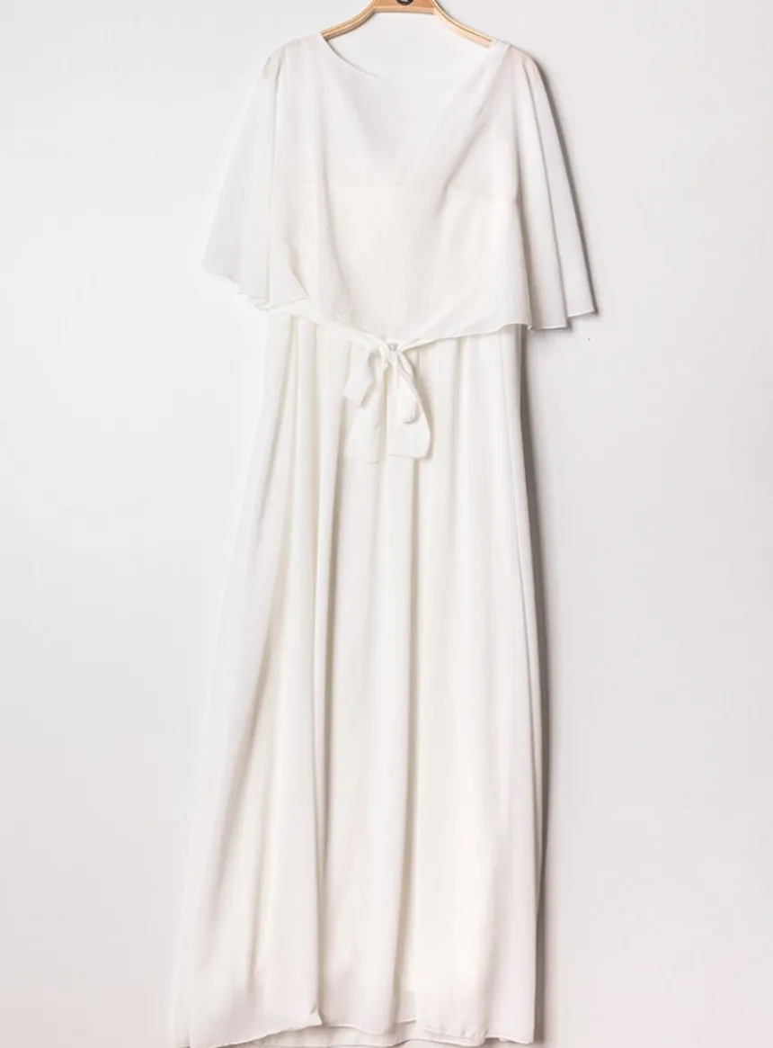 Robe cérémonie femme grande taille cape mousseline