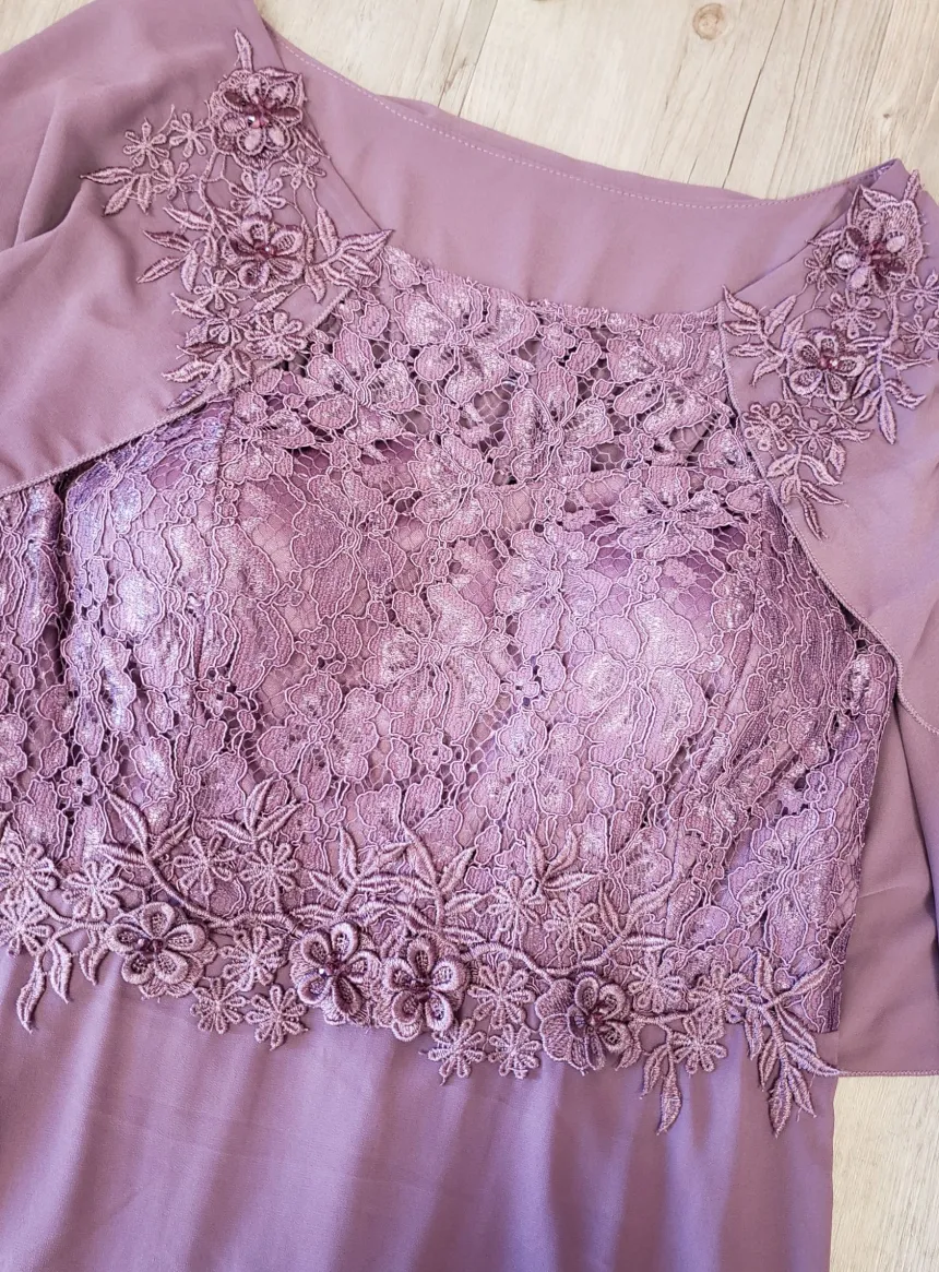Robe cérémonie femme grande taille cape mousseline