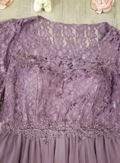 Robe cérémonie femme grande taille cape dentelle Mauve TU Grande Taille