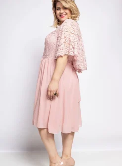 Robe cérémonie femme grande taille cape dentelle Mauve TU Grande Taille