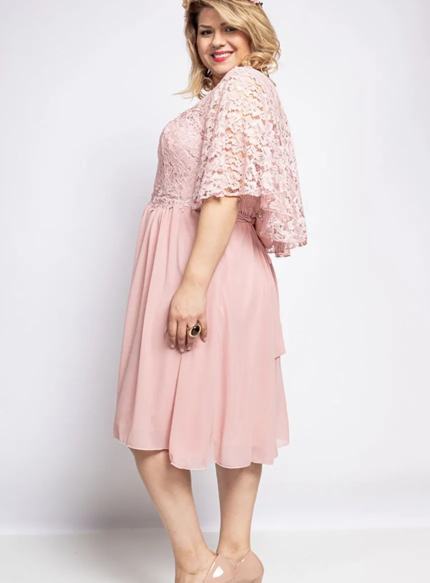 Robe cérémonie femme grande taille cape dentelle Mauve TU Grande Taille