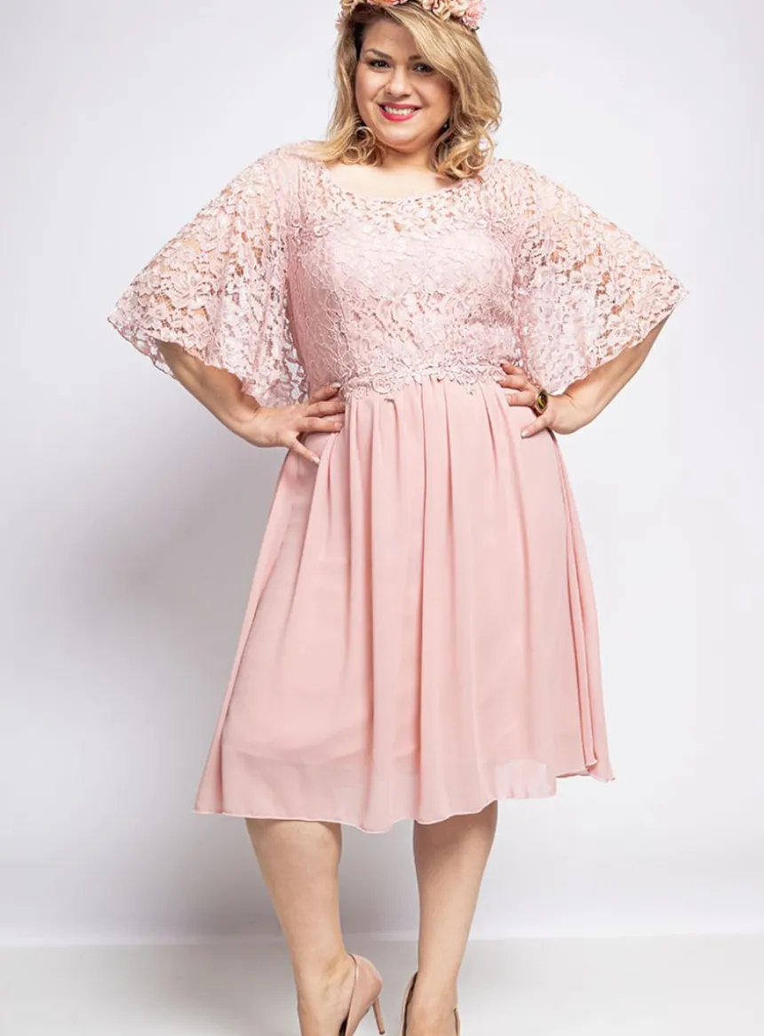 Robe cérémonie femme grande taille cape dentelle Mauve TU Grande Taille