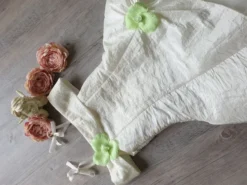Robe cérémonie fille - bébé Pétale ivoire fleur vert anis Vert anis