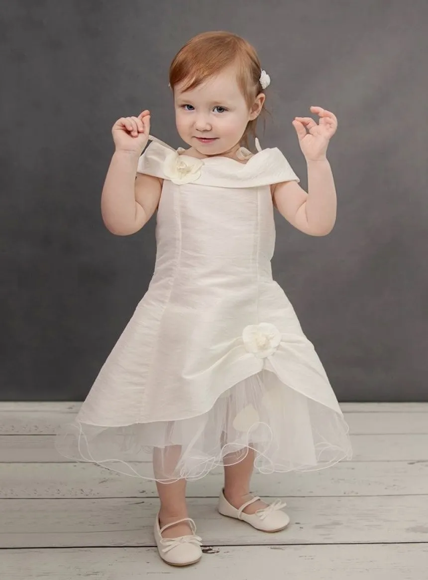 Robe cérémonie fille - bébé Pétale ivoire personnalisable