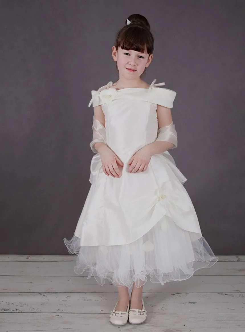 Robe cérémonie fille - bébé Pétale ivoire personnalisable