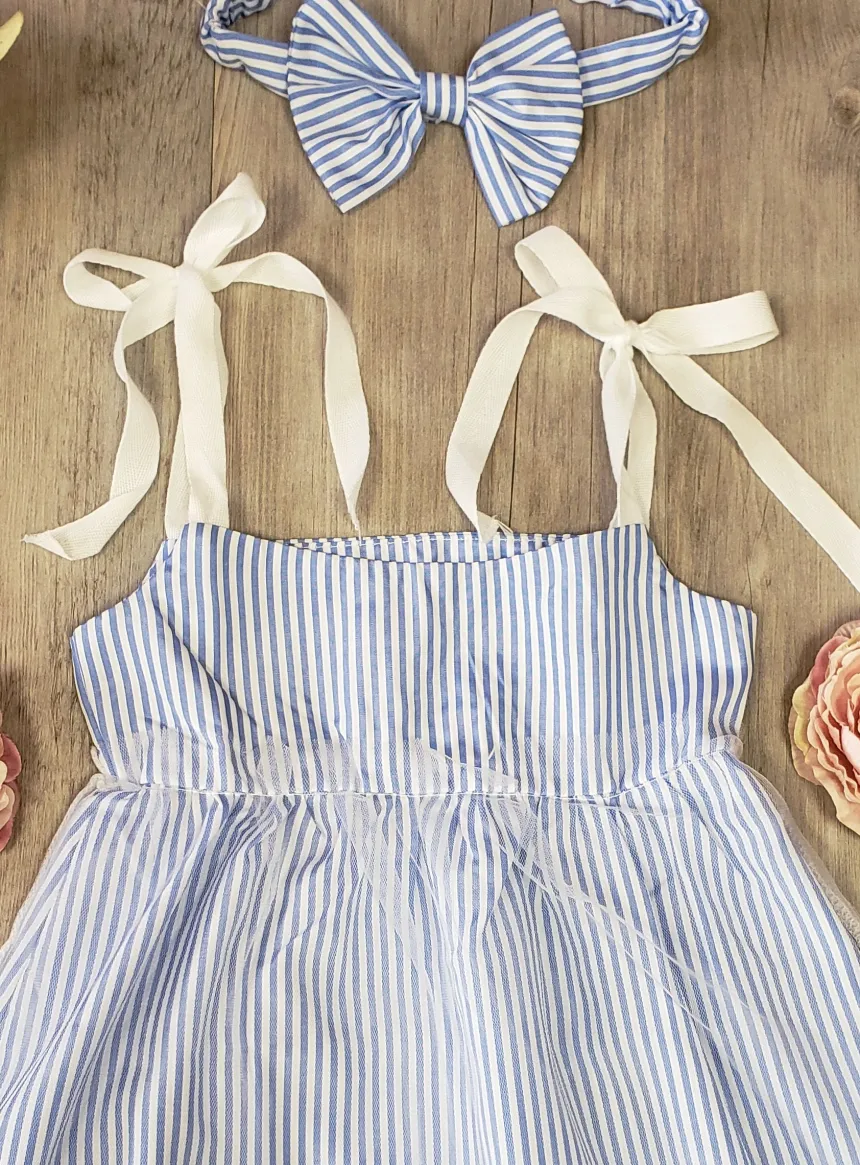 Robe cérémonie fille coton + bandeau