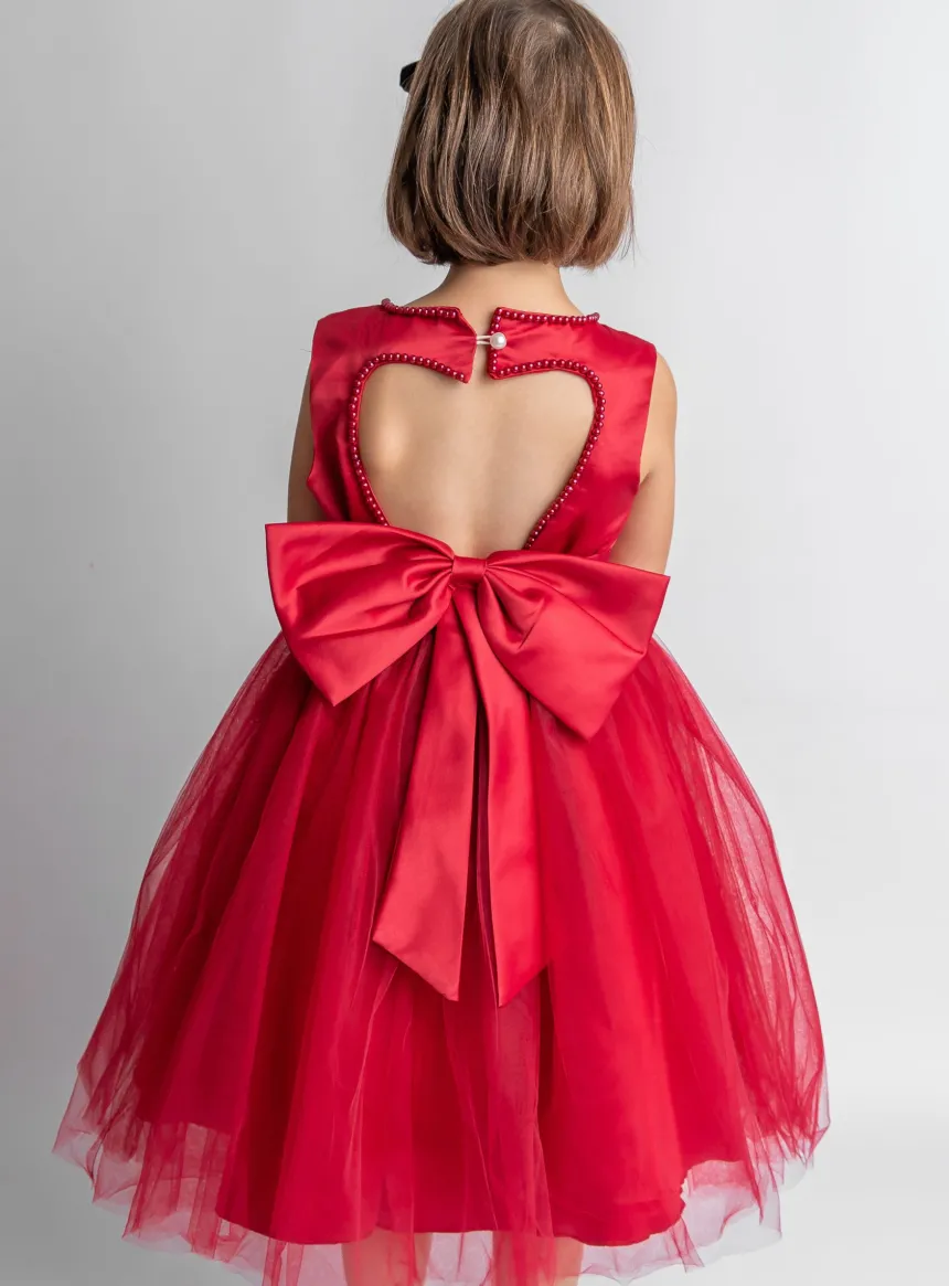 Robe cérémonie fille dos coeur Pia