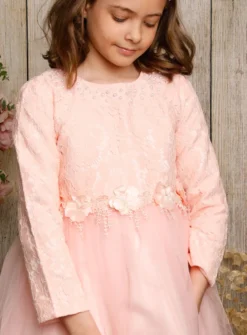 Robe cérémonie fille Maëlys manches longues