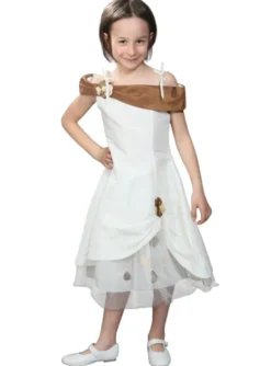 Robe cérémonie fille Pétale ivoire bandeaux choco Marron 6 mois
