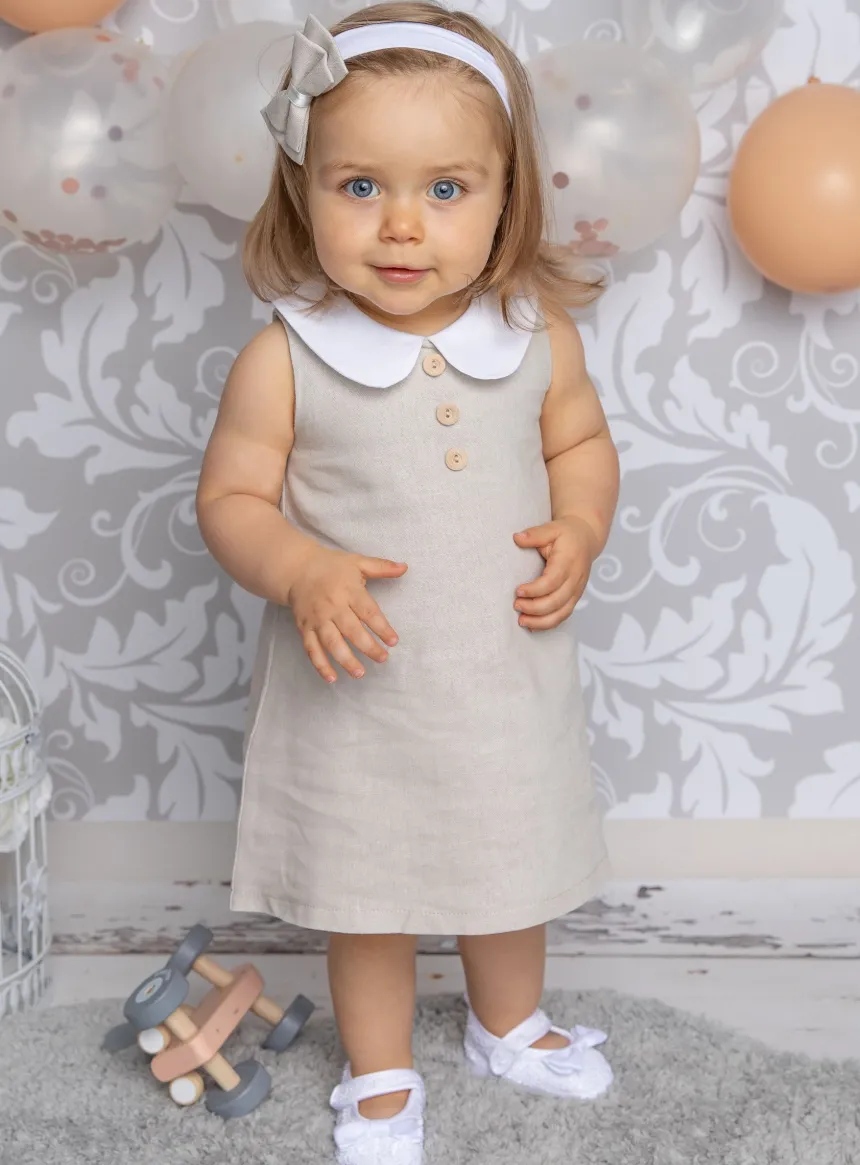 Robe cérémonie lin beige Isabelle