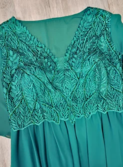 Robe cérémonie longue femme grande taille cape mousseline