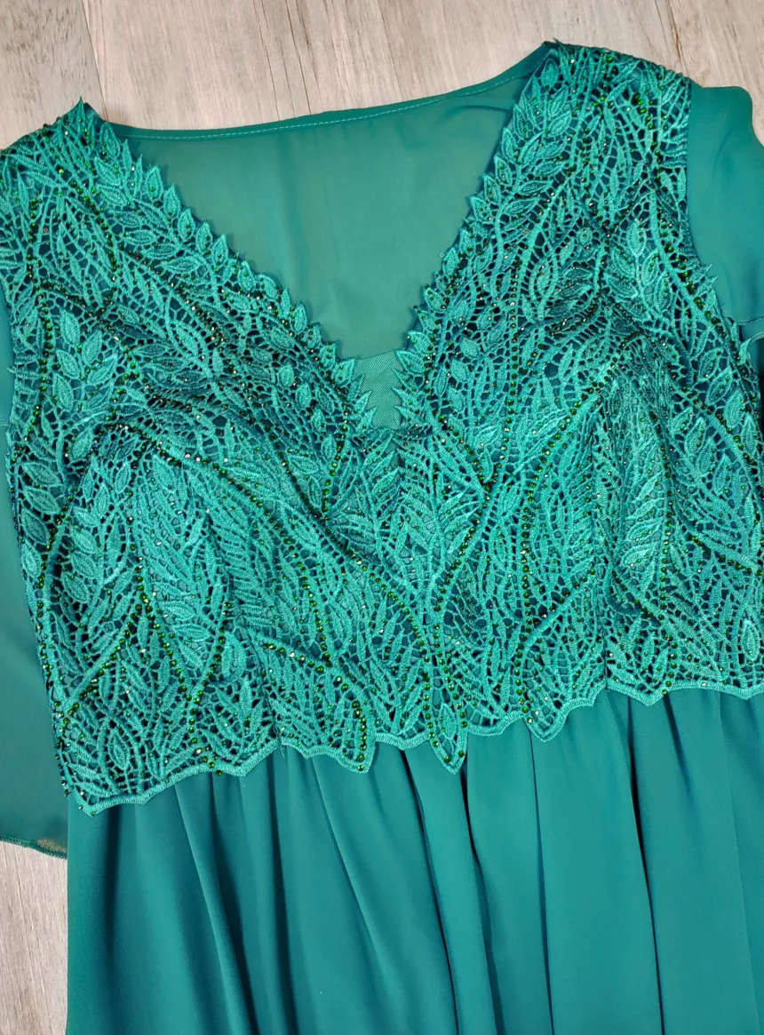 Robe cérémonie longue femme grande taille cape mousseline