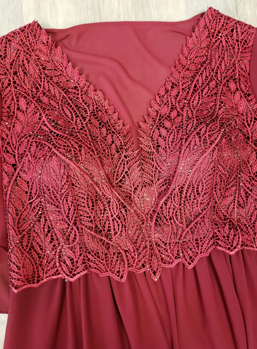 Robe cérémonie longue femme grande taille cape mousseline