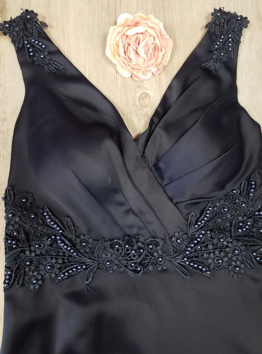Robe cérémonie longue satin pour femme