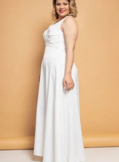 Robe cérémonie longue satin pour femme